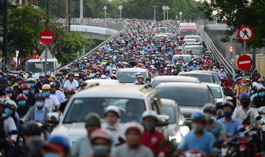 vietnam traffic jam