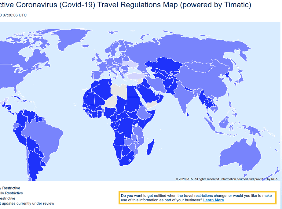 IATA travel map